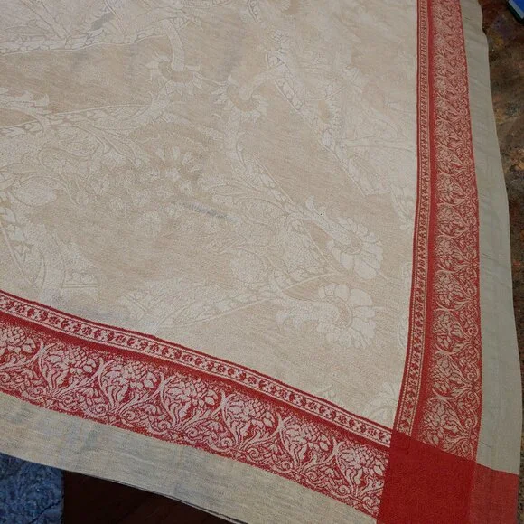 Williams Sonoma Jacquard Cotton Linen Blend Tablecloth 67x103 RUSSIA - Picture 6 of 10